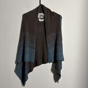 EUC WOMEN’S THE PURSUIT OF HARMONY SHAW CARDIGAN SWEATER SIZE LARGE BROWN BLUE